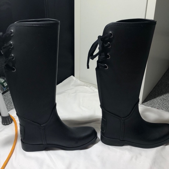 black coach rain boots